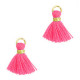 Mini Quaste 1.2cm - Gold-fuchsia neon pink